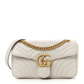OUVALIA Luxury Edit | Gucci GG Marmont White Small Leather Shoulder Bag