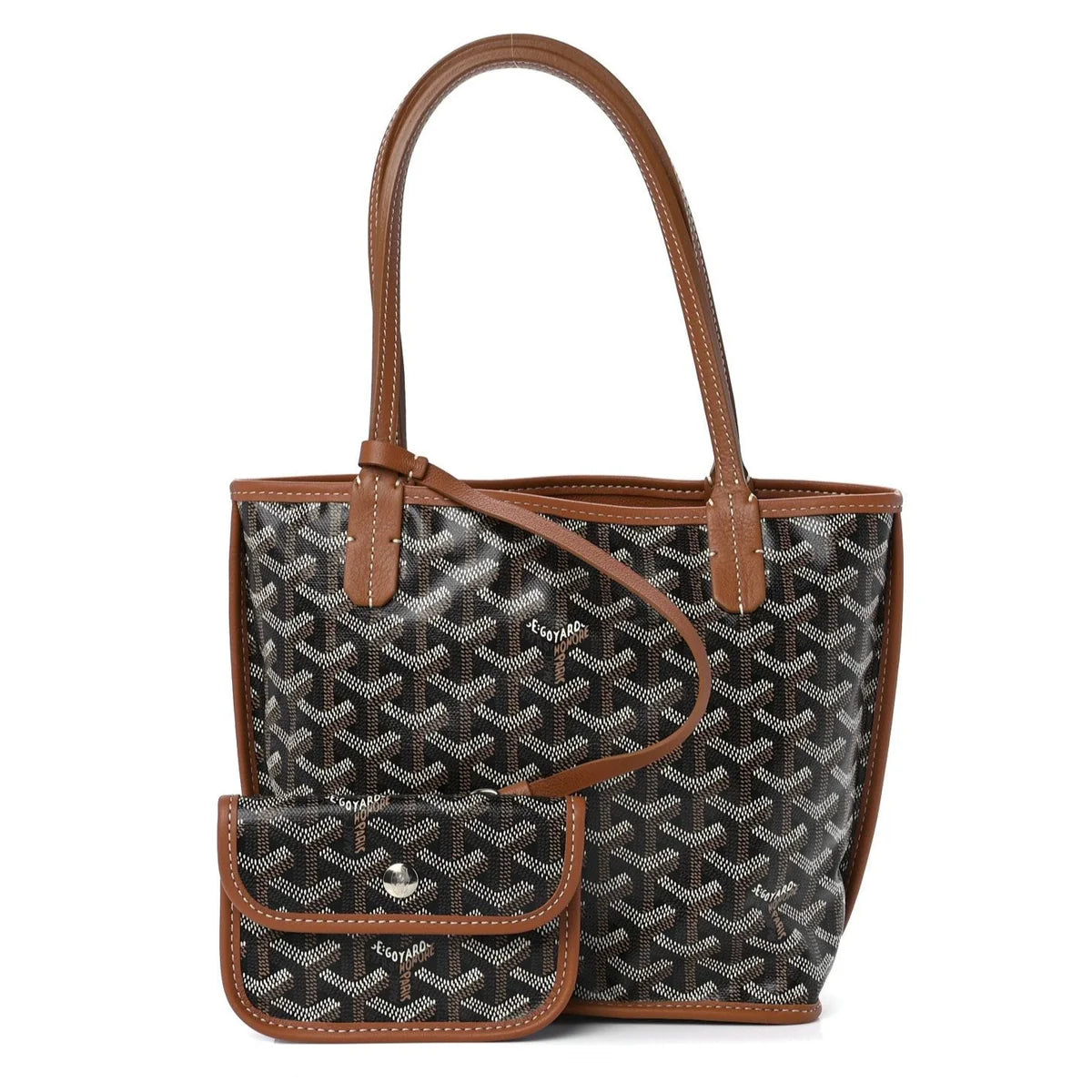 OUVALIA Luxury Edit | Goyard Goyardine Black Gold Anjou Small Reversible