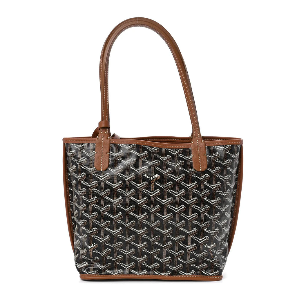 OUVALIA Luxury Edit | Goyard Goyardine Black Gold Anjou Small Reversible
