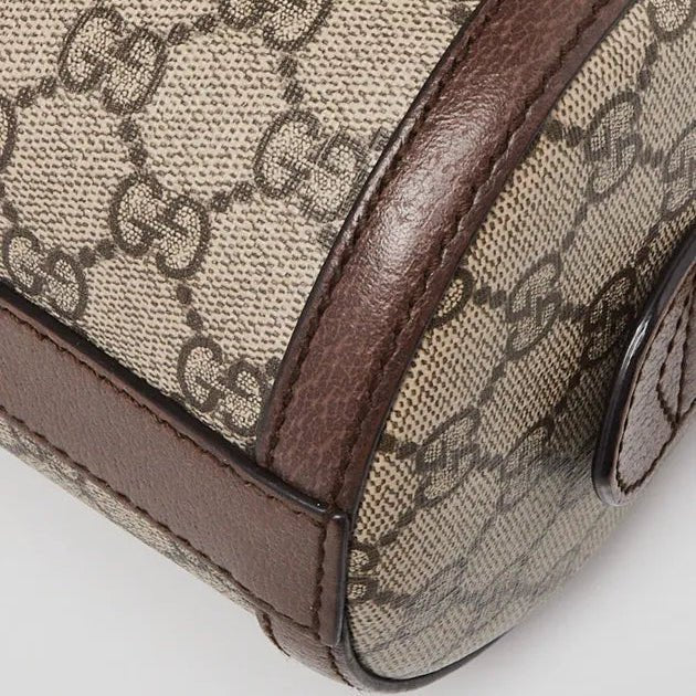 OUVALIA Luxury Edit | Gucci Coated Canvas And Leather Small Ophidia Boston Bag