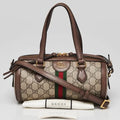 OUVALIA Luxury Edit | Gucci Coated Canvas And Leather Small Ophidia Boston Bag