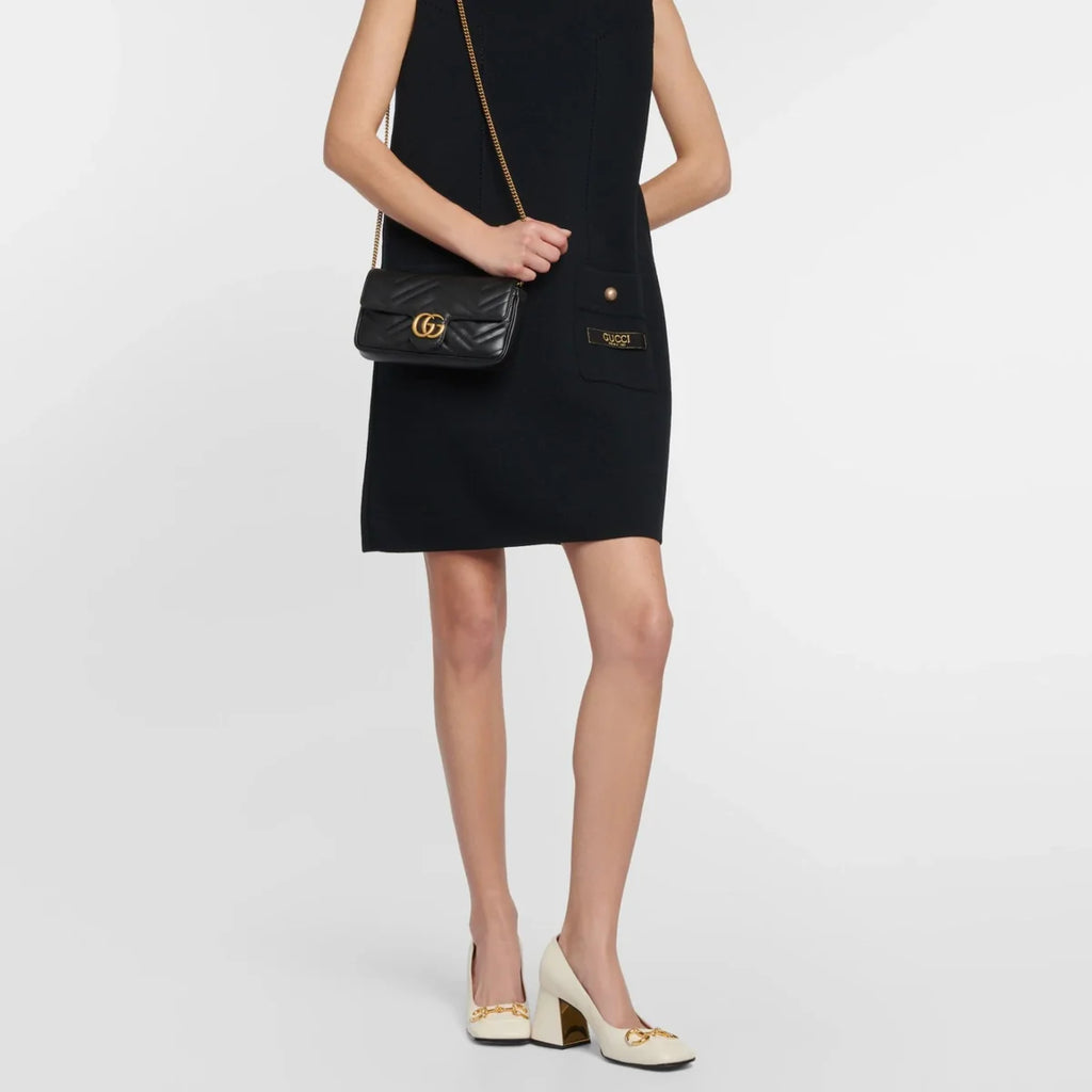 OUVALIA Luxury Edit | Gucci GG Marmont Leather Wallet On Chain