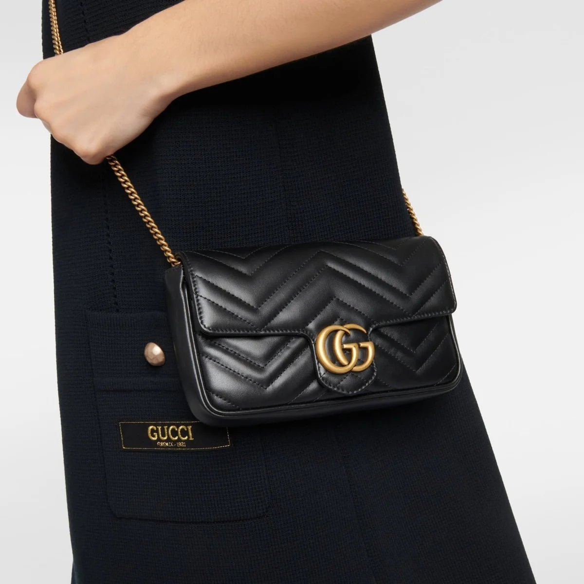 OUVALIA Luxury Edit | Gucci GG Marmont Leather Wallet On Chain