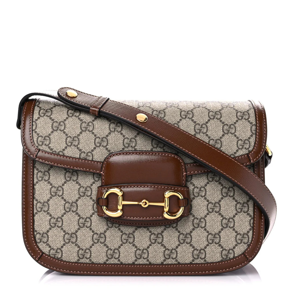 OUVALIA Luxury Edit | Gucci GG Supreme Monogram Horsebit 1955 Shoulder Bag Beige Brown Sugar