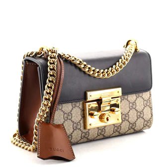OUVALIA Luxury Edit | Gucci Padlock Shoulder Bag Gg Coated Canvas and Leather Small
