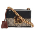 OUVALIA Luxury Edit | Gucci Padlock Shoulder Bag Gg Coated Canvas and Leather Small