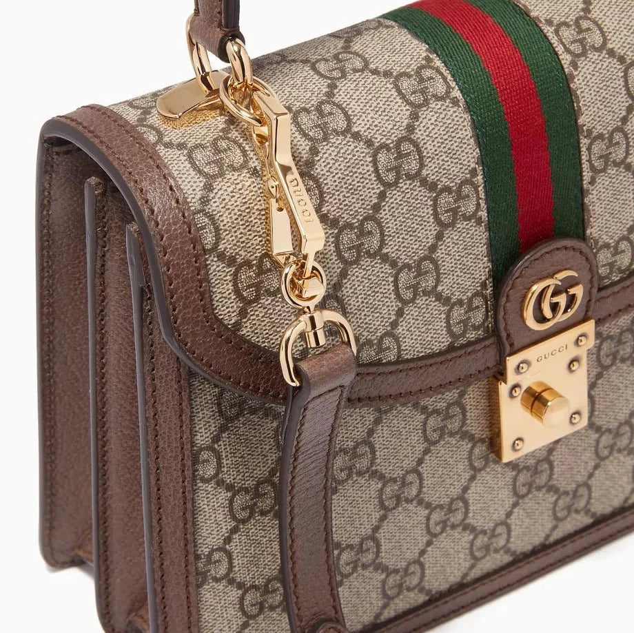 OUVALIA Luxury Edit | Gucci Small Ophidia Top Handle Bag In GG Supreme