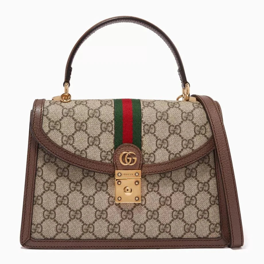 OUVALIA Luxury Edit | Gucci Small Ophidia Top Handle Bag In GG Supreme