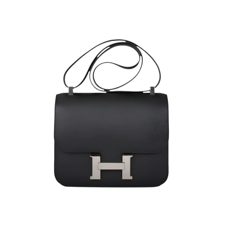 OUVALIA Luxury Edit | Hermès Bag Constance 24 Black Epsom Palladium