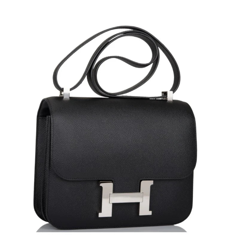 OUVALIA Luxury Edit | Hermès Bag Constance 24 Black Epsom Palladium