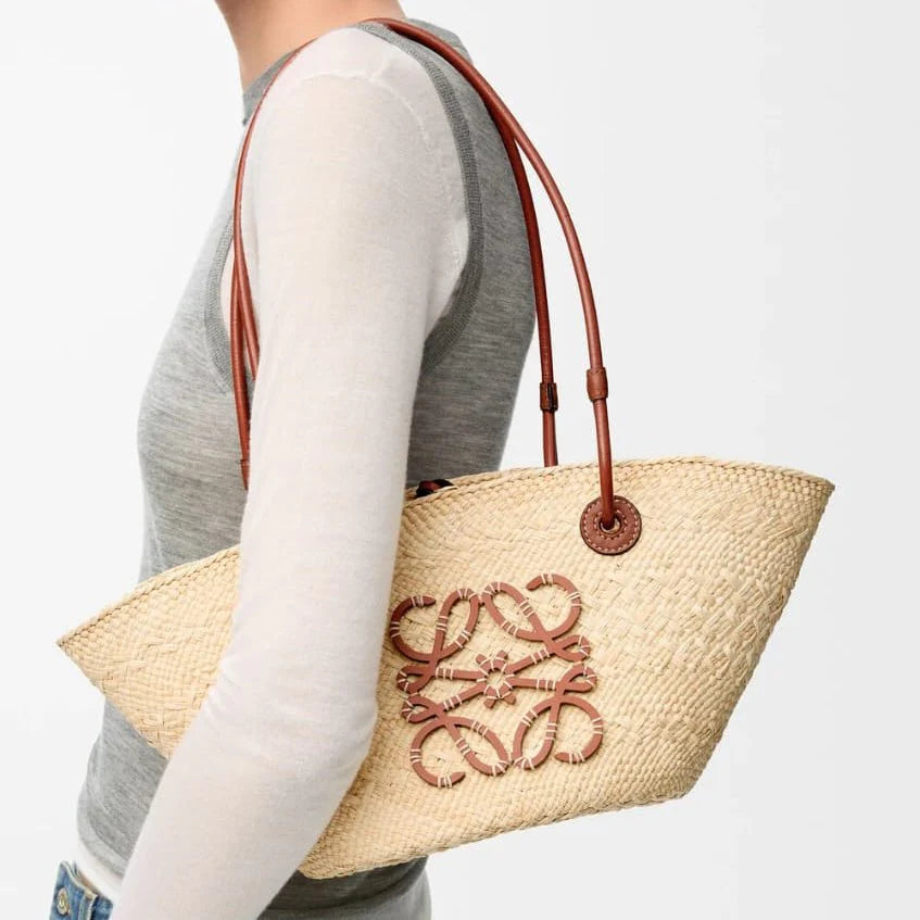 OUVALIA Luxury Edit | Loewe Anagram Basket Bag in Iraca Palm