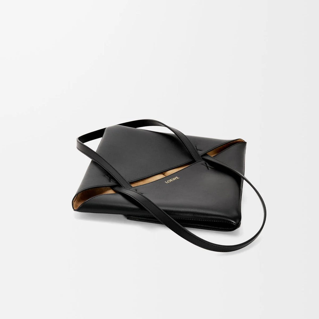 OUVALIA Luxury Edit | Loewe Medium Puzzle Fold Tote In Shiny Calfskin