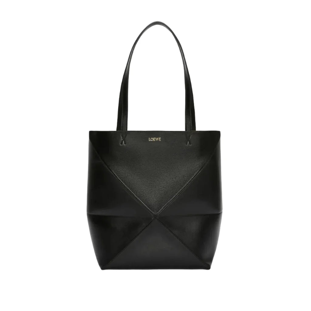 OUVALIA Luxury Edit | Loewe Medium Puzzle Fold Tote In Shiny Calfskin