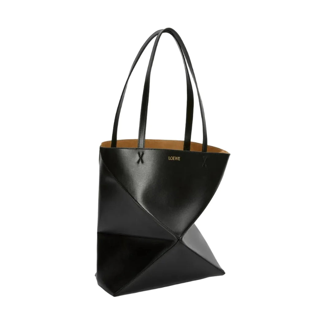 OUVALIA Luxury Edit | Loewe Medium Puzzle Fold Tote In Shiny Calfskin