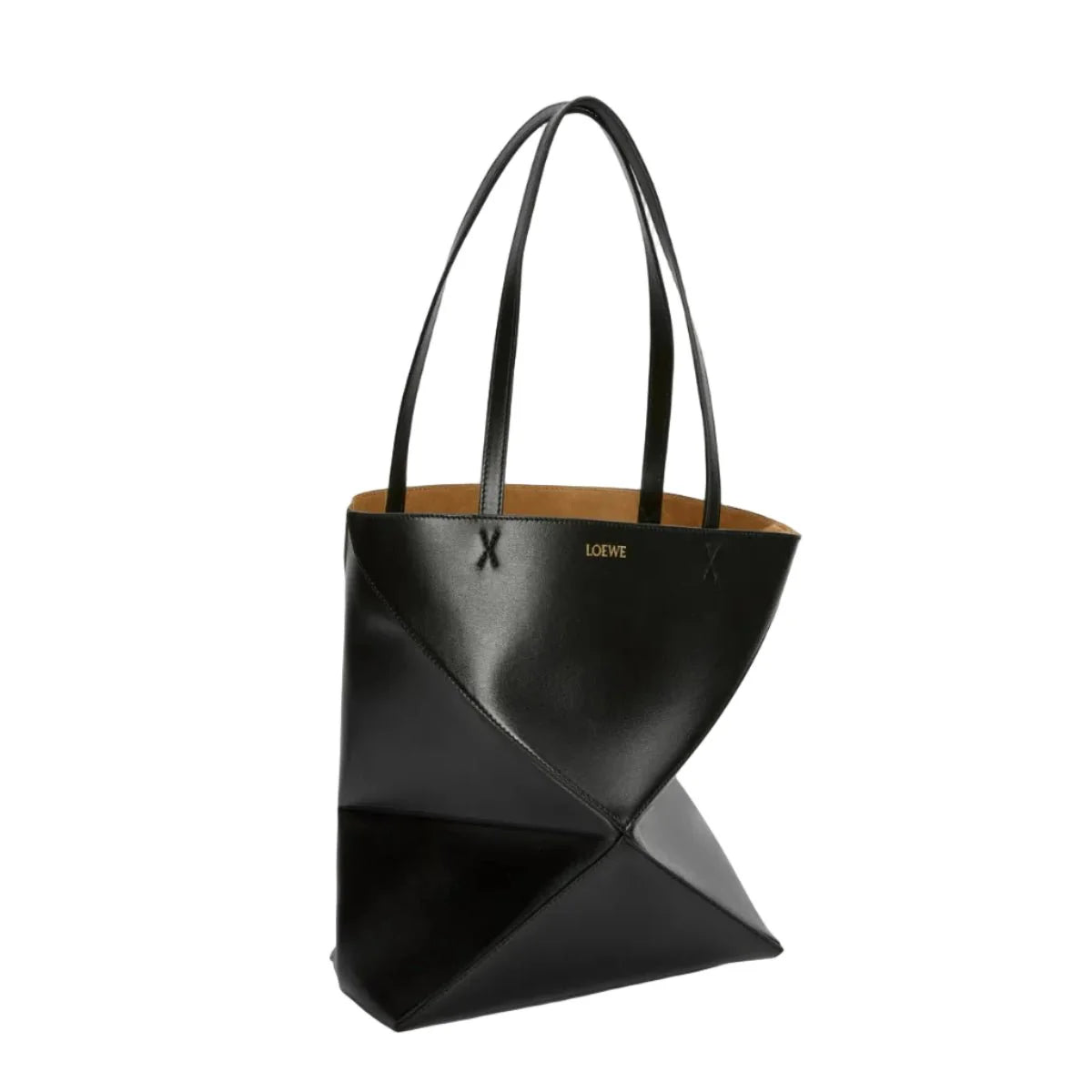 OUVALIA Luxury Edit | Loewe Medium Puzzle Fold Tote In Shiny Calfskin
