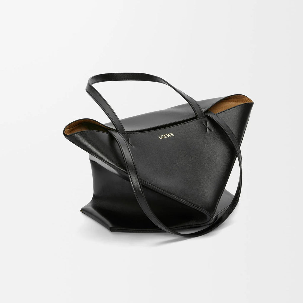 OUVALIA Luxury Edit | Loewe Medium Puzzle Fold Tote In Shiny Calfskin