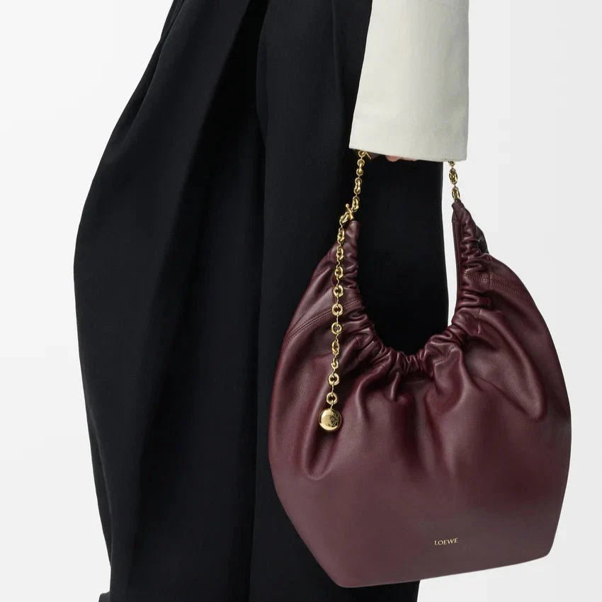 OUVALIA Luxury Edit | Loewe Medium Squeeze Bag Dark Burgundy