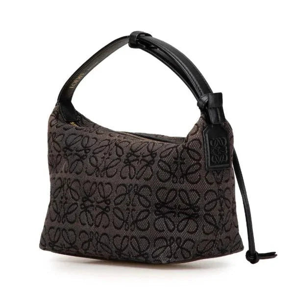 OUVALIA Luxury Edit | Loewe Small Cubi Anagram Jacquard Canvas Shoulder Bag