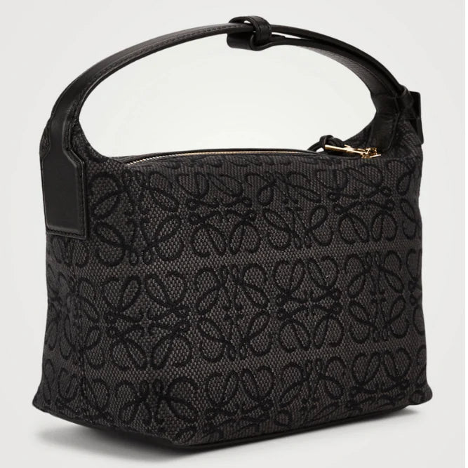 OUVALIA Luxury Edit | Loewe Small Cubi Anagram Jacquard Canvas Shoulder Bag