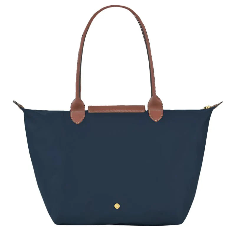 OUVALIA Luxury Edit | Longchamp Le Pliage Medium Shoulder Bag Blue And Brown