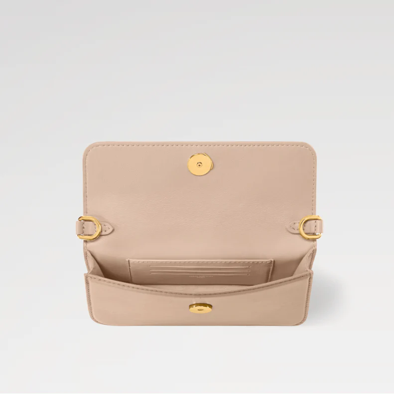 OUVALIA Luxury Edit | Louis Vuitton Bouncing Wallet On Chain LV Bloom – Beige