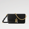 OUVALIA Luxury Edit | Louis Vuitton Bouncing Wallet On Chain LV Bloom – Black Crossbody Bag