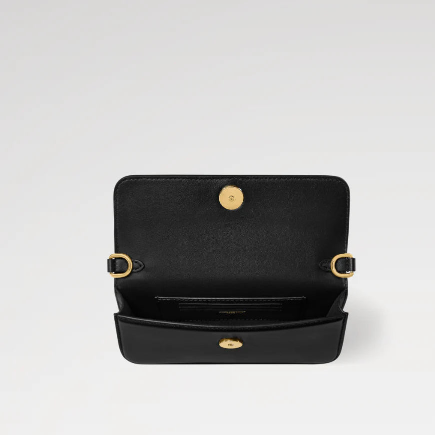 OUVALIA Luxury Edit | Louis Vuitton Bouncing Wallet On Chain LV Bloom – Black Crossbody Bag