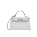 OUVALIA Luxury Edit | Hermès Mini Kelly In Epsom Leather In White With Gold Hardware