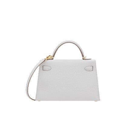 OUVALIA Luxury Edit | Hermès Mini Kelly In Epsom Leather In White With Gold Hardware