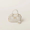 OUVALIA Luxury Edit | Miu Miu Arcadie Matelasse Leather S Narrow-Bag White