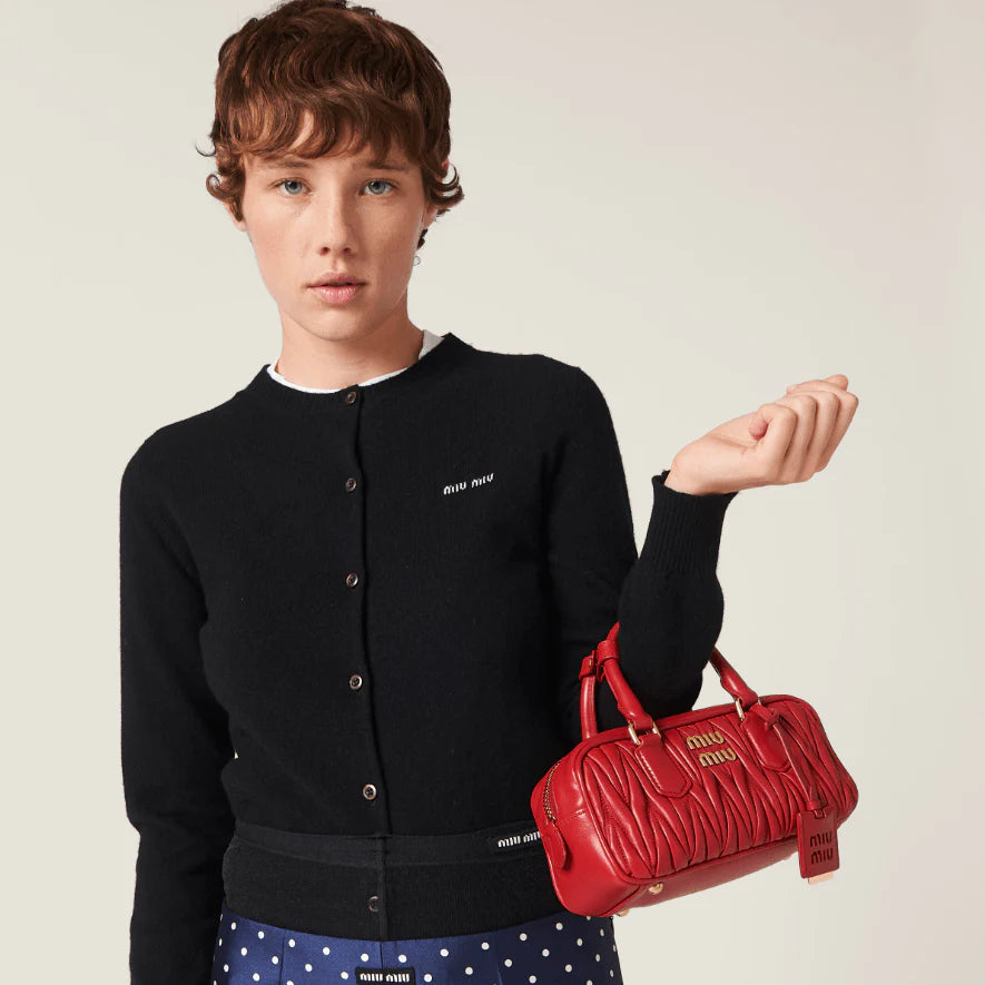 OUVALIA Luxury Edit | Miu Miu Arcadie Matelassé Nappa Leather -Bag Red