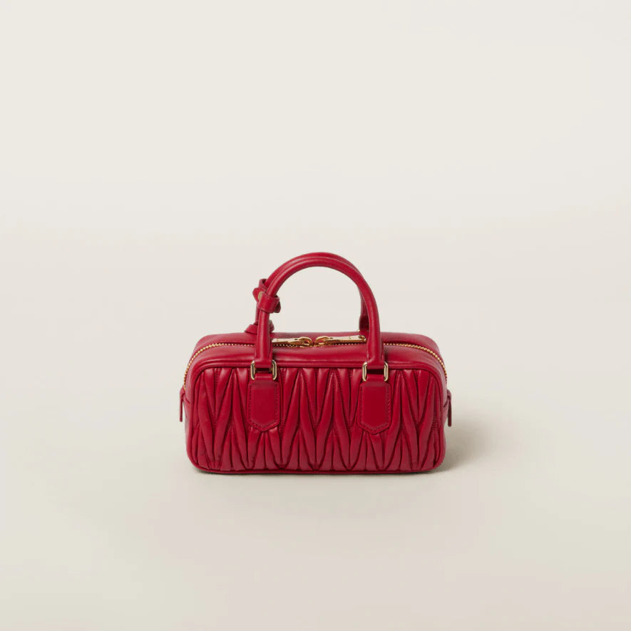 OUVALIA Luxury Edit | Miu Miu Arcadie Matelassé Nappa Leather -Bag Red
