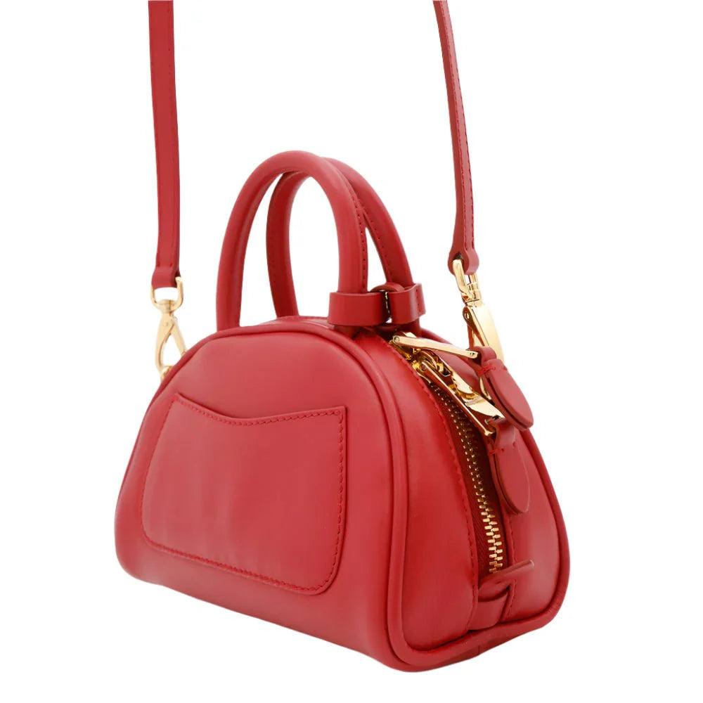 OUVALIA Luxury Edit | Miu Miu Top-Handle Bag In Leather With Gold-Tone Hardware Red