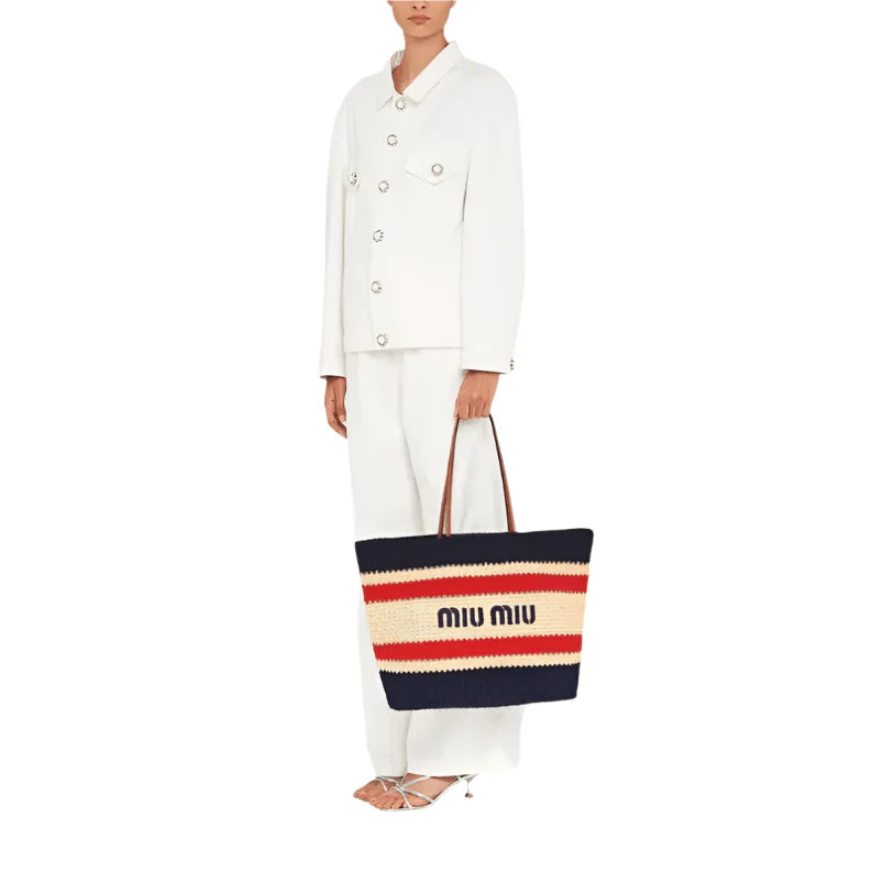 OUVALIA Luxury Edit | Miu Miu Logo-Print Tote Bag