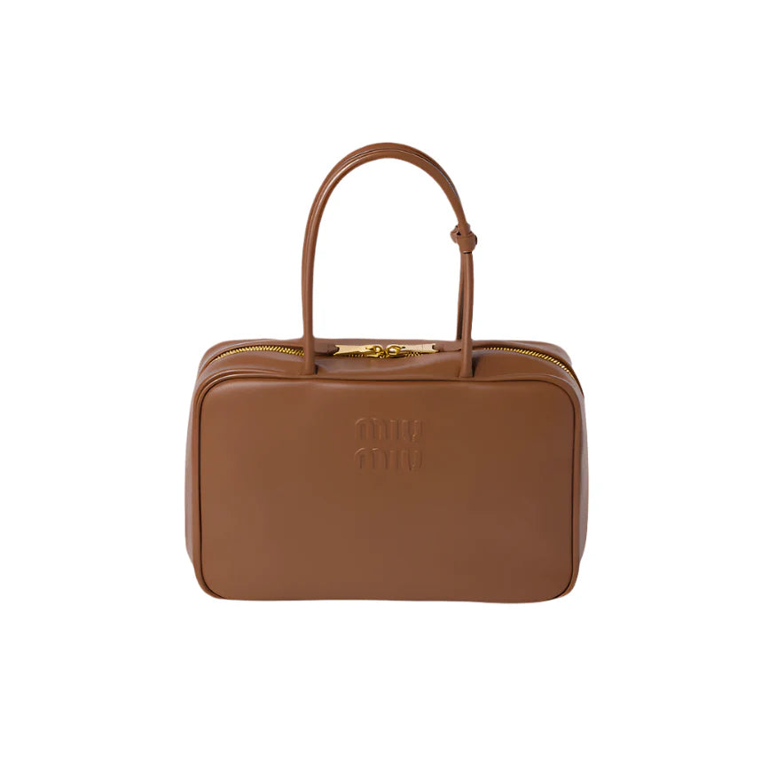 OUVALIA Luxury Edit | Miu Miu Leather Beau Bag Cognac