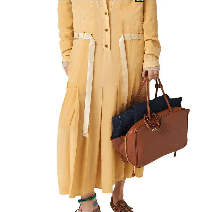 OUVALIA Luxury Edit | Miu Miu Leather Beau Bag Cognac