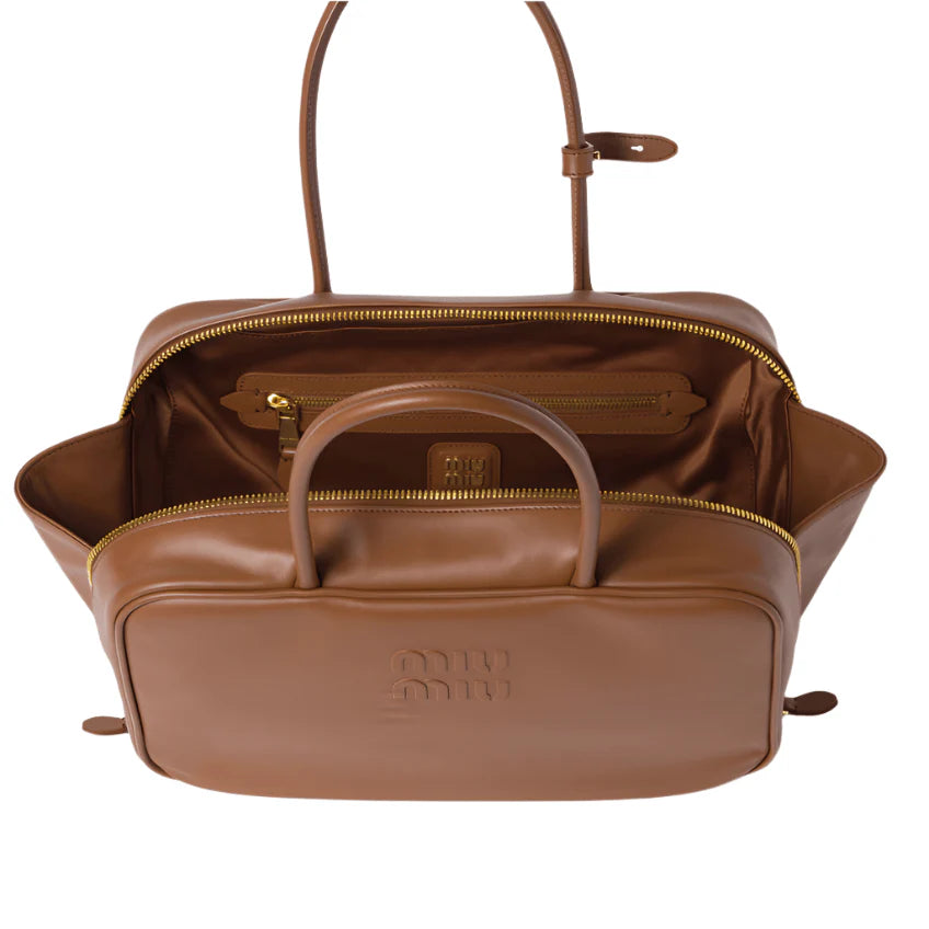 OUVALIA Luxury Edit | Miu Miu Leather Beau Bag Cognac