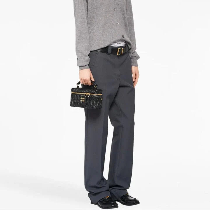 OUVALIA Luxury Edit | Miu Miu Matelassé Leather Mini Bag – Black