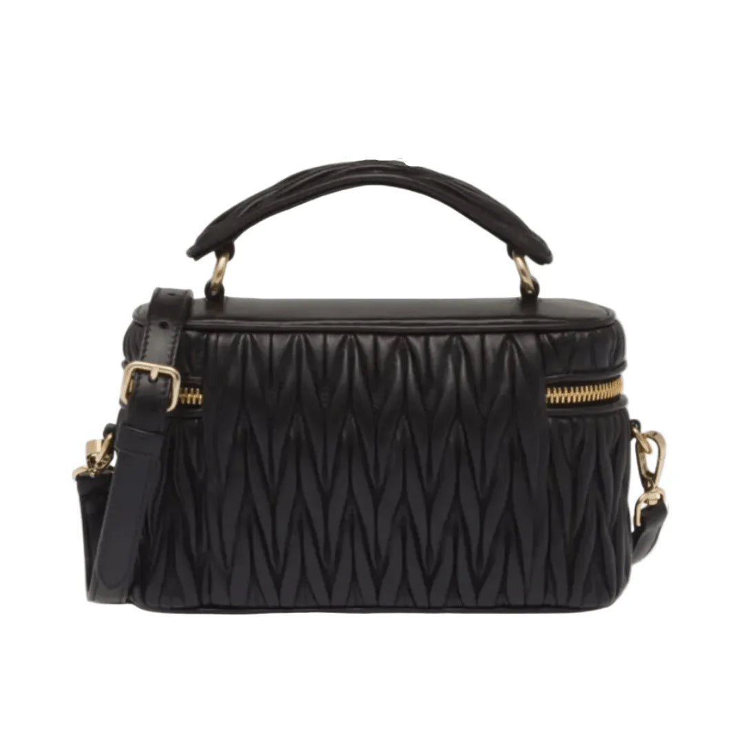 OUVALIA Luxury Edit | Miu Miu Matelassé Leather Mini Bag – Black