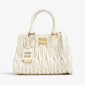 OUVALIA Luxury Edit | Miu Miu Matelassé Leather Mini Handbag – Off White