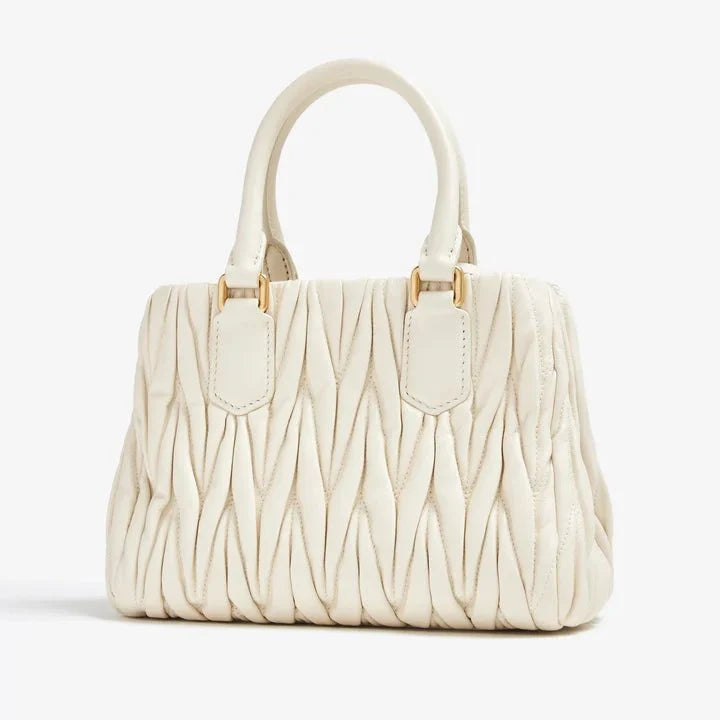 OUVALIA Luxury Edit | Miu Miu Matelassé Leather Mini Handbag – Off White