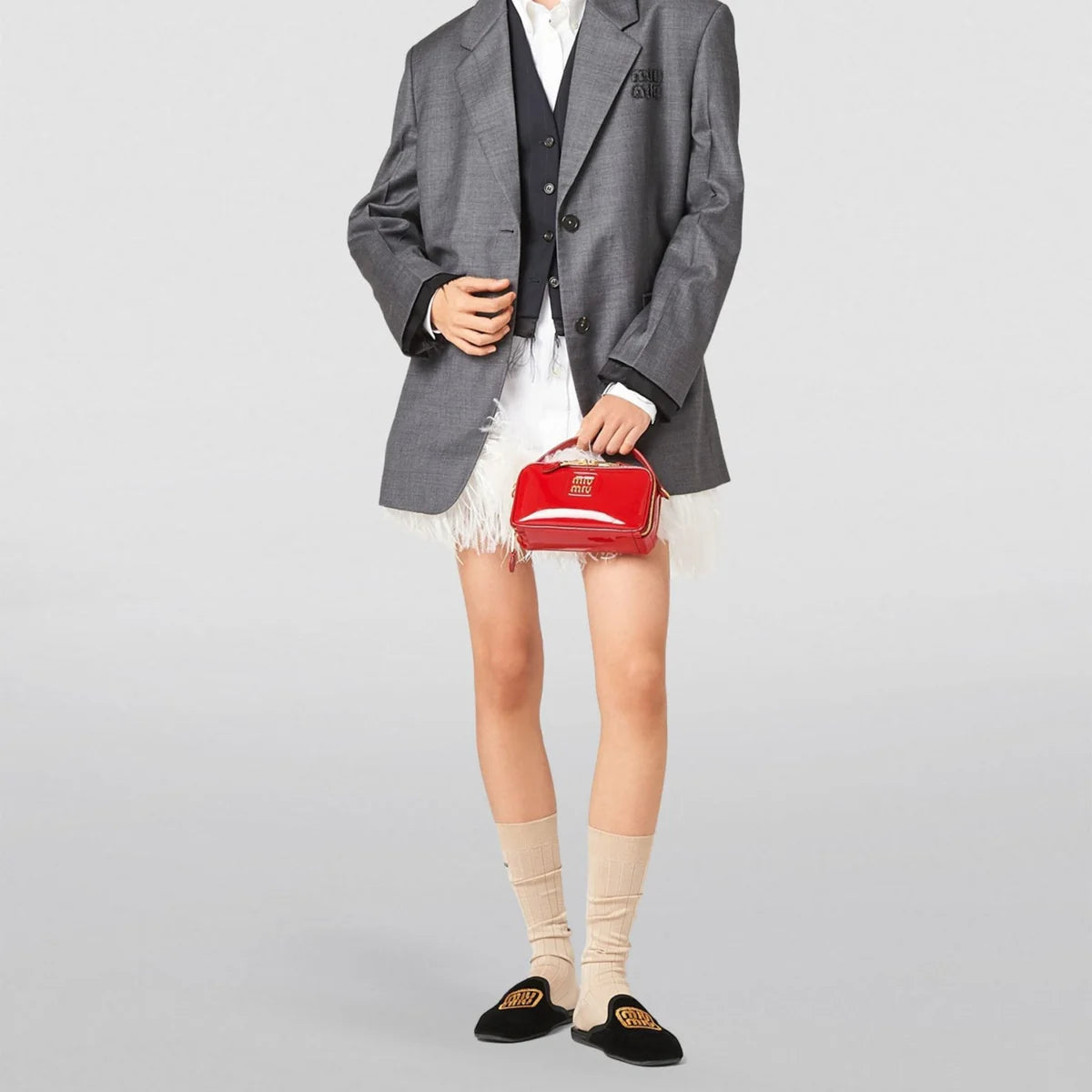 OUVALIA Luxury Edit | Miu Miu Patent Red Leather Shoulder Bag