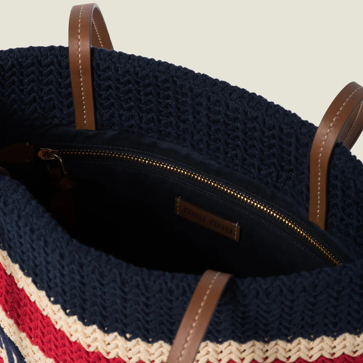 OUVALIA Luxury Edit | Miu Miu Raffia-Effect Woven Tote Bag