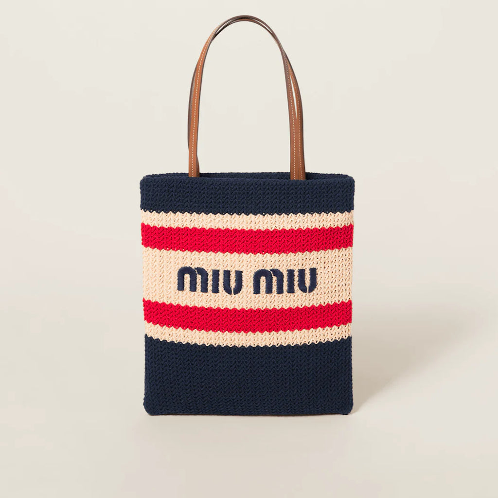 OUVALIA Luxury Edit | Miu Miu Raffia-Effect Woven Tote Bag