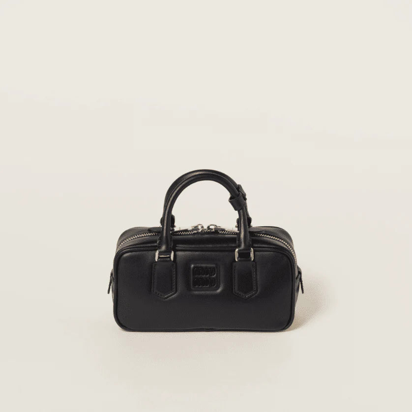 OUVALIA Luxury Edit | Miu Miu Regular Arcadie Leather Bag Black