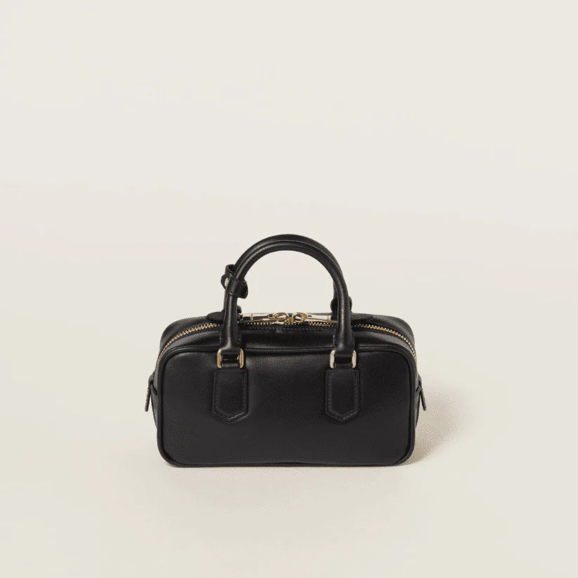 OUVALIA Luxury Edit | Miu Miu Regular Arcadie Leather Bag Black