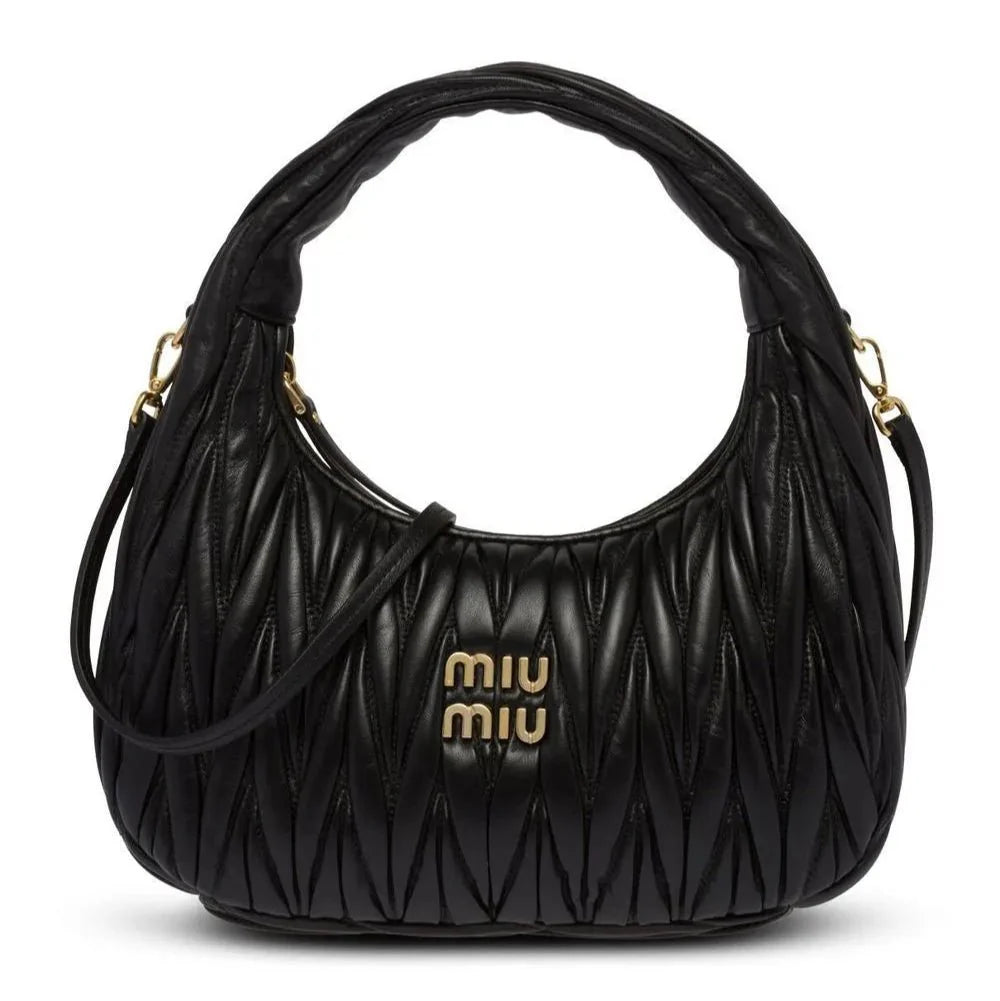 OUVALIA Luxury Edit | Miu Miu Small Miu Wander Black Matelassé Bag