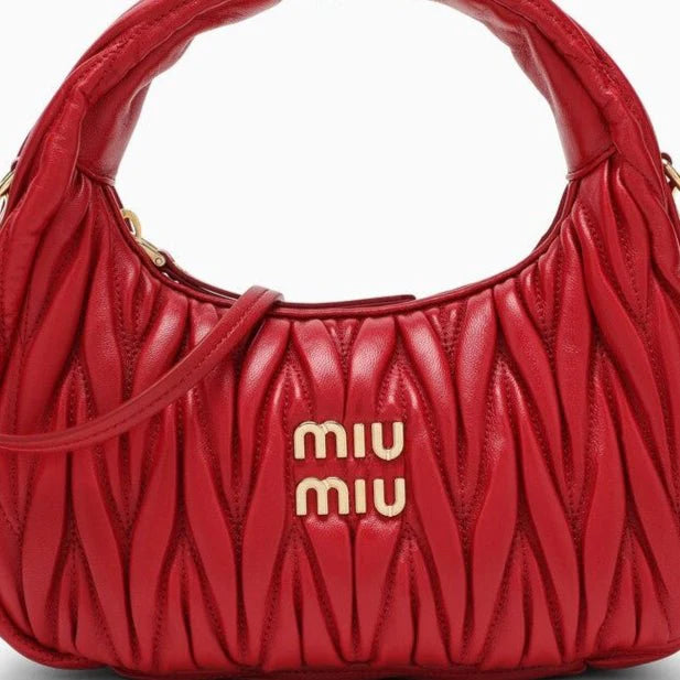 OUVALIA Luxury Edit | Miu Miu Small Miu Wander Red Matelassé Bag