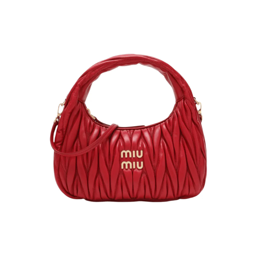 OUVALIA Luxury Edit | Miu Miu Small Miu Wander Red Matelassé Bag