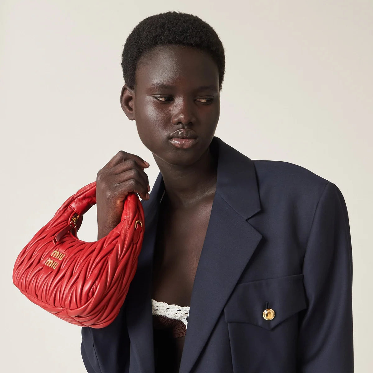 OUVALIA Luxury Edit | Miu Miu Small Miu Wander Red Matelassé Bag